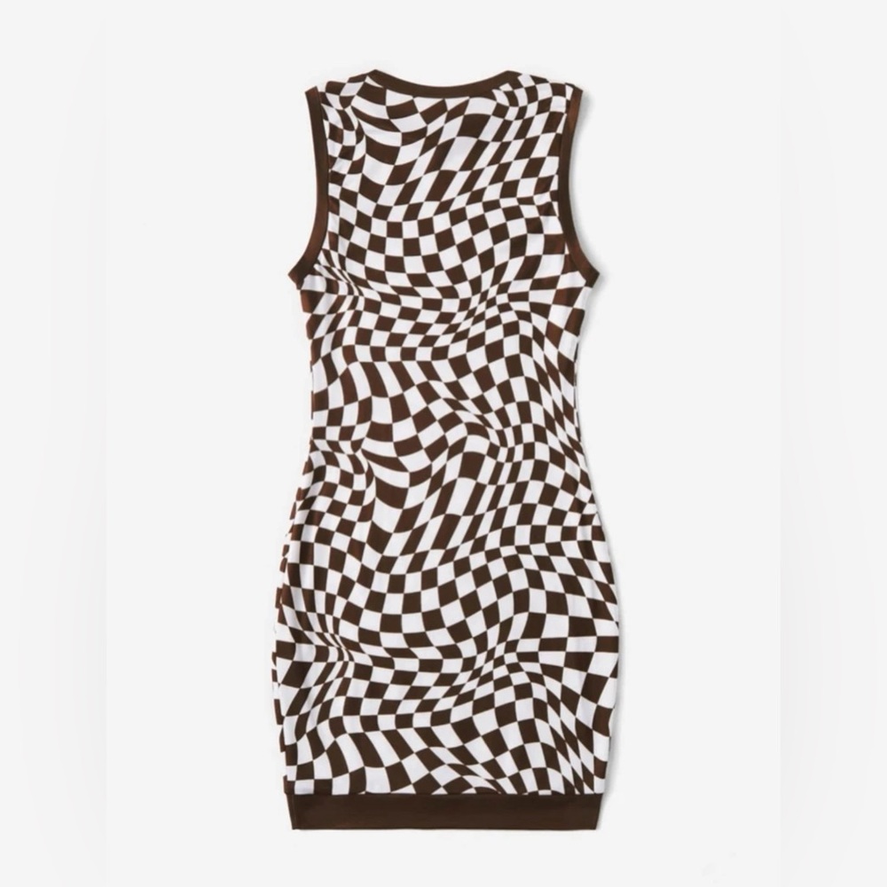 SHEIN Teen Girls 10-11Y Brown Checkered Dress